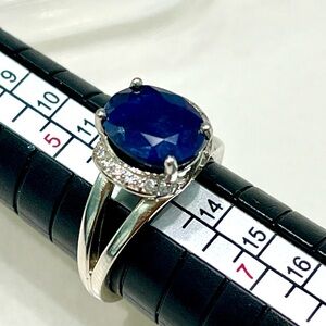 3ct Genuine Sapphire 14KGP Ring